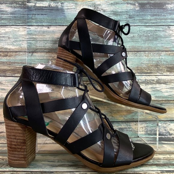 Naturalizer Shoes - NATURALIZER London Heeled Gladiator Sandal Sz 8.5M Leather Lace Up Formal Dress
